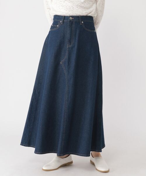 studio CLIP（スタディオクリップ）の「リメイク風フレアデニムスカート（スカート・レディース・ブラックデニム19/フラックス52/インディゴ87・M/L）」の19枚目の写真