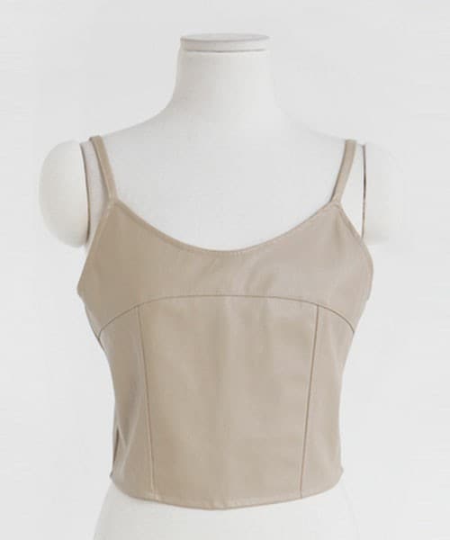 DHOLIC（ディーホリック）の「レザー調バックジッパービスチェ（その他トップス・レディース・ブラック/ベージュ/チェック・free）」の3枚目の写真