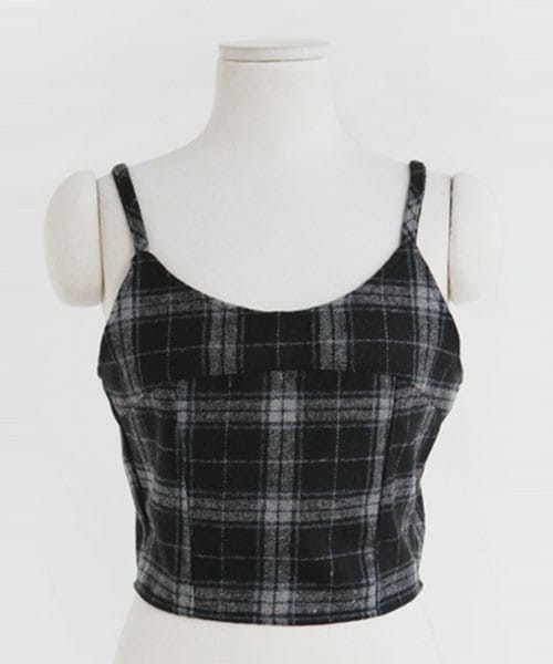 DHOLIC（ディーホリック）の「レザー調バックジッパービスチェ（その他トップス・レディース・ブラック/ベージュ/チェック・free）」の2枚目の写真