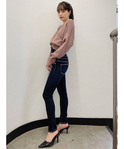 GYDA（ジェイダ）の「ハイウエストボタン スキニーデニムパンツ（デニムパンツ・インディゴ・S）」の10枚目の写真