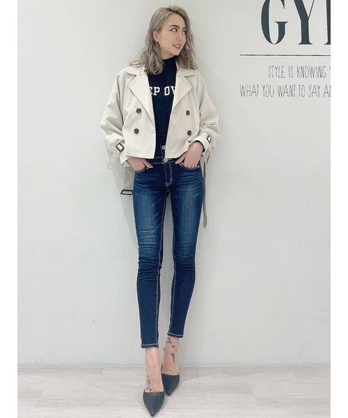 GYDA（ジェイダ）の「ハイウエストボタン スキニーデニムパンツ（デニムパンツ・インディゴ・S）」の13枚目の写真