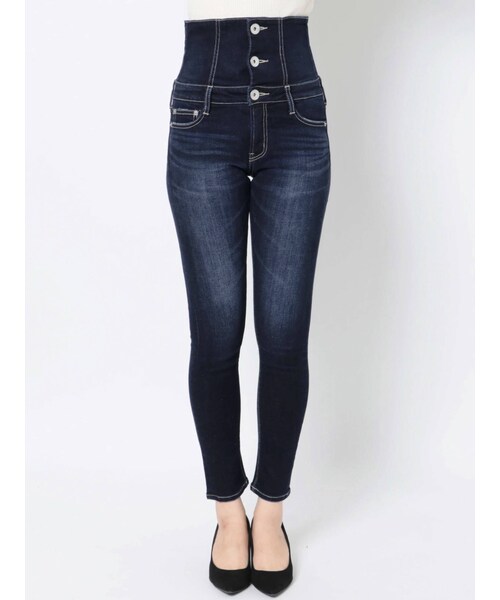 GYDA（ジェイダ）の「ハイウエストボタン スキニーデニムパンツ（デニムパンツ・インディゴ・S）」の17枚目の写真