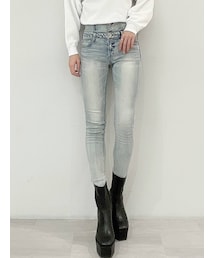 GYDA | ハイウエストボタン スキニーデニムパンツ(パンツ)
