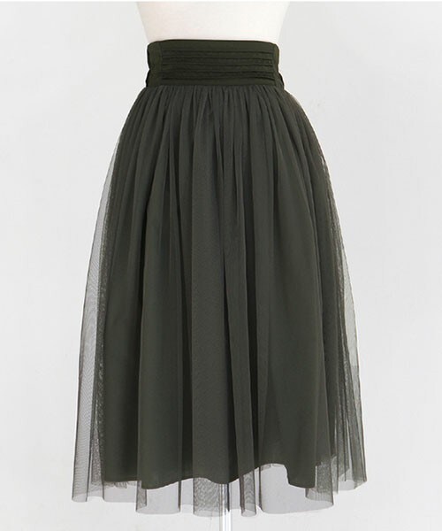 DHOLIC（ディーホリック）の「ミモレチュールスカート（スカート・レディース・ブラック/カーキ/ベージュ/ワイン・free）」の3枚目の写真