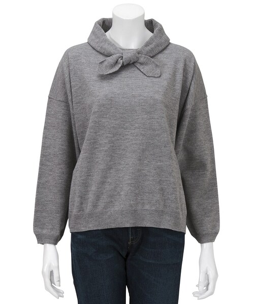 Ne-net（ネネット）の「ふろしきニット / セーター（トップス・レディース・off white/blue/gray・02）」の2枚目の写真
