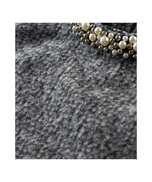 gracegift(グレースギフト)の「韓國金屬珍珠不規則下擺無袖短洋裝(その他・レディース・灰・F)」の3枚目の写真