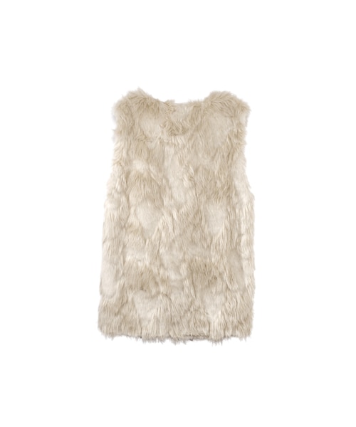 gracegift（グレースギフト）の「韓國奢華仿狐貍毛皮草背心（ジャケット/アウター・レディース・米白・F）」の2枚目の写真