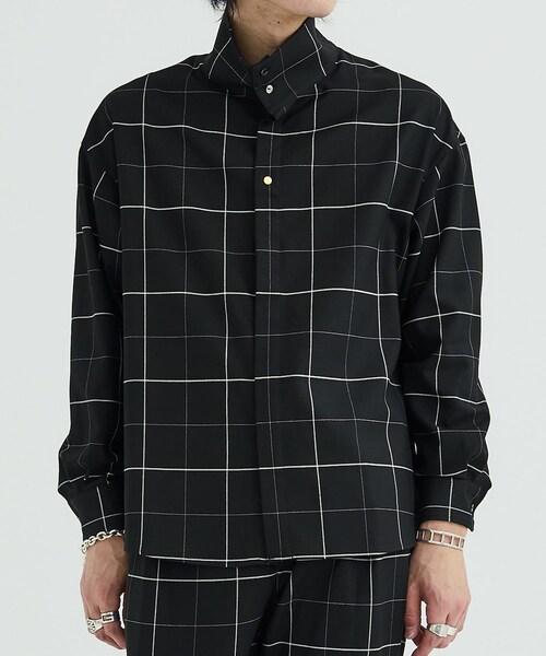 CULLNI（クルニ）の「Windpen Check Stand Collar Shirts 