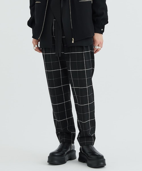 CULLNI（クルニ）の「Windpen Check 1-Tuck Tapered Gurkha Pants  