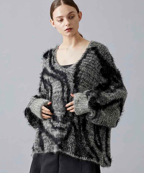 ニット+セーター EBONY Fur Jacquard Knit EBONY（エボニー）の「Fur Jaquard Knit（ニット/セーター）」 - WEAR