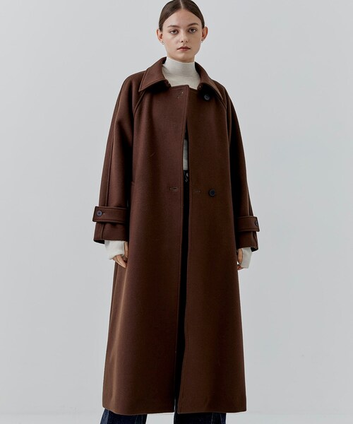 レディース 美品✨CITY スーパー140ラグランロングコート 黒 サイズ1 