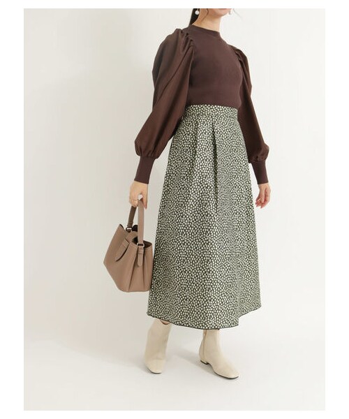 Te chichi（テチチ）の「フラワージャカードリバーシブルスカート（スカート・ブラック/ネイビー・S/M）」の11枚目の写真