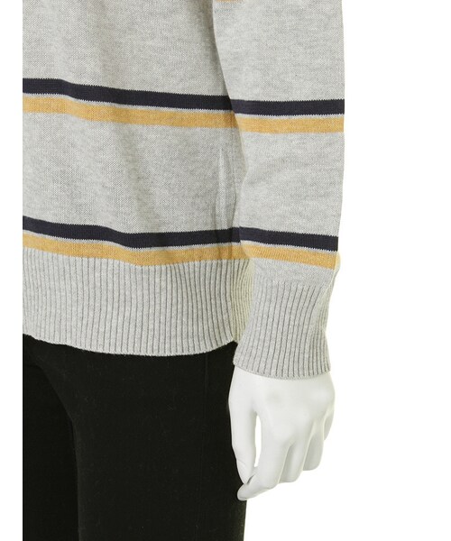 Ungrid（アングリッド）の「【Casual】Vネックマルチボーダーニット（トップス・レディース・ライトグレー/ネイビー・F）」の9枚目の写真