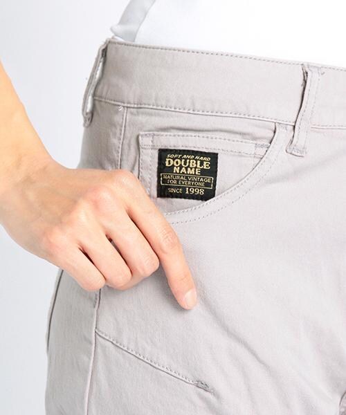 DOUBLE NAME（ダブルネーム）の「スリムサルエルカラーパンツ（パンツ・レディース・ブラック/サックス/ライトグレー/ラベンダー・S/M/L）」の7枚目の写真