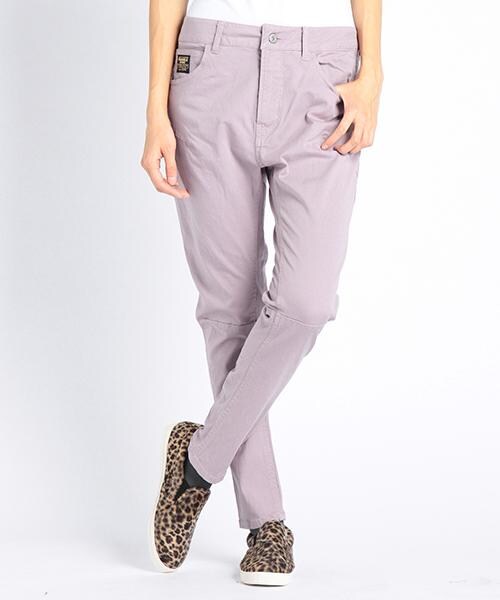 DOUBLE NAME（ダブルネーム）の「スリムサルエルカラーパンツ（パンツ・レディース・ブラック/サックス/ライトグレー/ラベンダー・S/M/L）」の4枚目の写真