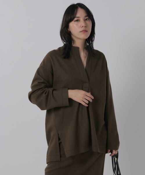 Chaos（カオス）の「ラクレジャージ－シャツプルオーバー（トップス・レディース・ベージュ55/ブラウン57・FREE）」の13枚目の写真