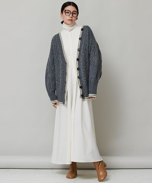 美品 Curensology ラムズアランニットカーディガン ケーブル編み Curensology（カレンソロジー）の「Curensology(カレンソロジー