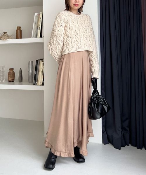 【新品】 Heather ヘザー イレヘム フリル スカート アイボリー タグ付 楽天市場】【SALE／20%OFF】ランダムフリルロングスカート