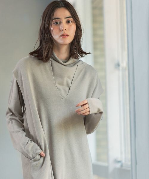 LEPSIM（レプシィム）の「12ゲージ満たされニットワンピース（ワンピース/ドレス・レディース・ブラック09/グレージュ13/ブルー85・FREE SIZE）」の10枚目の写真