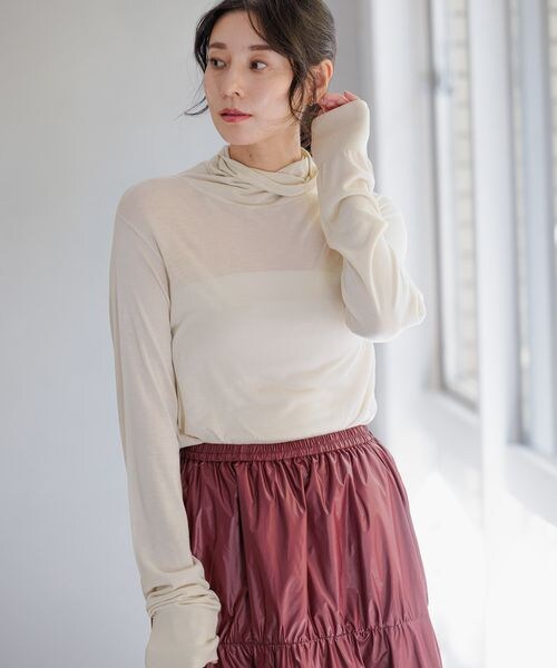 LEPSIM（レプシィム）の「14ゲージシアーハイネックニットプルオーバー（トップス・レディース・アイボリー08/ブラック09/ブルー85・M/L）」の9枚目の写真