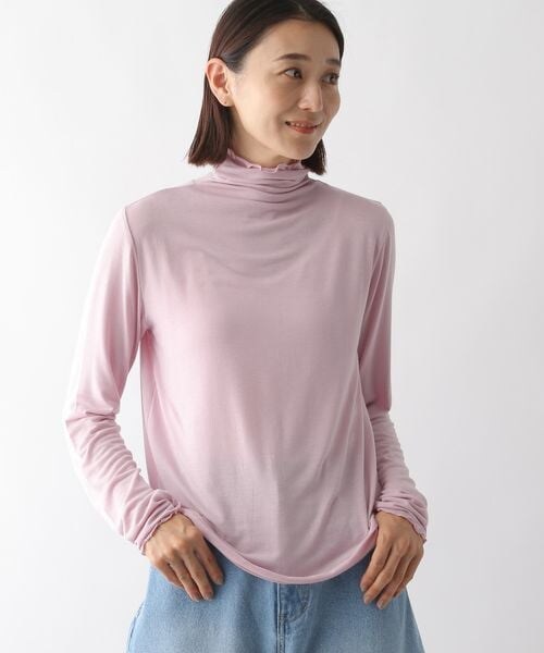 LEPSIM（レプシィム）の「シアータートルカットソー（トップス・レディース・オフホワイト05/ブラック09/ピンク21/グリーン75・FREE SIZE）」の3枚目の写真