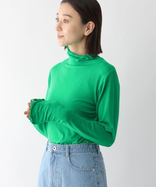 LEPSIM（レプシィム）の「シアータートルカットソー（トップス・レディース・オフホワイト05/ブラック09/ピンク21/グリーン75・FREE SIZE）」の4枚目の写真