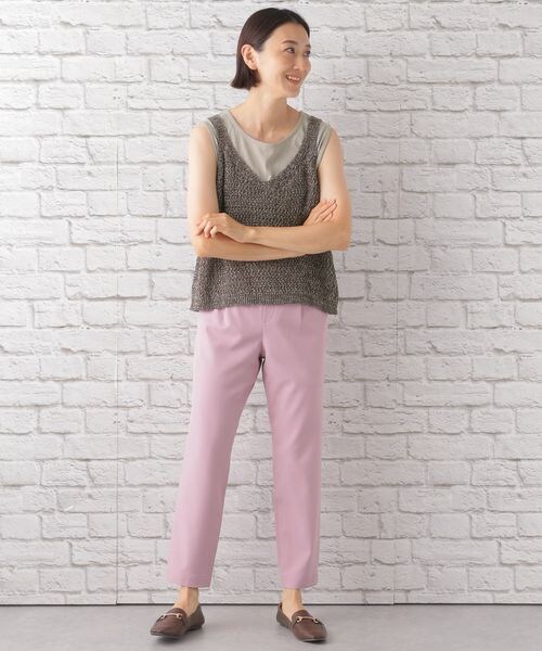 LEPSIM（レプシィム）の「5ゲージニットタンク（トップス・レディース・オフ×ブラック13/モカ×ベージュ52・FREE SIZE）」の4枚目の写真