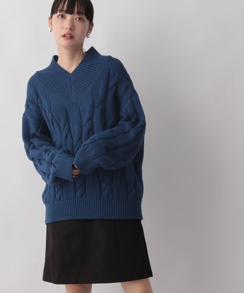 LOWRYS FARM(ローリーズファーム)の「ケーブルアサVニット(トップス・レディース・オフホワイト08/グリーン75/ブルー85・フリーサイズ)」の3枚目の写真