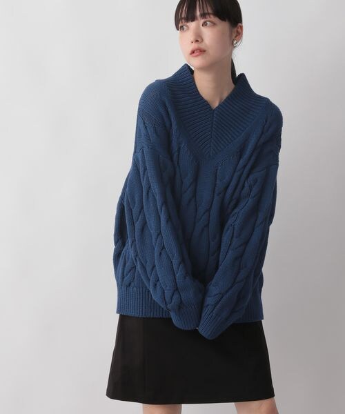 LOWRYS FARM(ローリーズファーム)の「ケーブルアサVニット(トップス・レディース・オフホワイト08/グリーン75/ブルー85・フリーサイズ)」の12枚目の写真