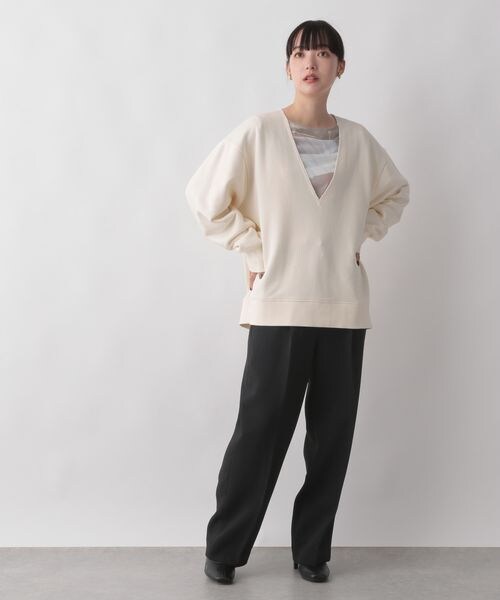 LOWRYS FARM（ローリーズファーム）の「サイドボタンワイドパンツ（パンツ・レディース・アイボリー08/ブラック09/ブルー85・S/F）」の12枚目の写真