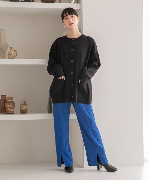 LOWRYS FARM(ローリーズファーム)の「ポケ付きBIGクルーカーディガン(トップス・レディース・アイボリー08/ブラック09/レッド35/パープル95・フリーサイズ)」の9枚目の写真