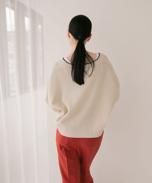 LOWRYS FARM(ローリーズファーム)の「ピコットアミショートカーディガン(トップス・レディース・ブラック09/ブラウン55・フリーサイズ)」の6枚目の写真