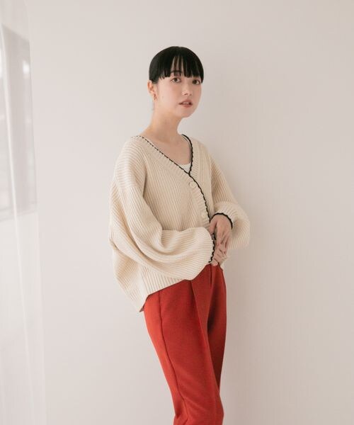 LOWRYS FARM(ローリーズファーム)の「ピコットアミショートカーディガン(トップス・レディース・ブラック09/ブラウン55・フリーサイズ)」の5枚目の写真