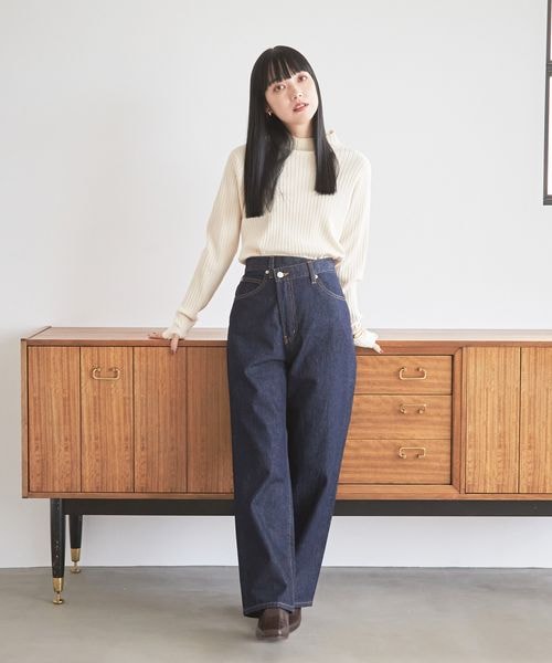 LOWRYS FARM（ローリーズファーム）の「マシンウォッシャブルハイネックロングスリーブ（トップス・レディース・オフ05/ブラック09/ピンク22/パープル95・フリーサイズ）」の5枚目の写真