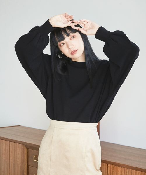 LOWRYS FARM（ローリーズファーム）の「ウスモチソデボリュームロングスリーブ（トップス・レディース・アイボリー08/ブラック09/ピンク25/ブラウン58/グリーン75・フリーサイズ）」の12枚目の写真