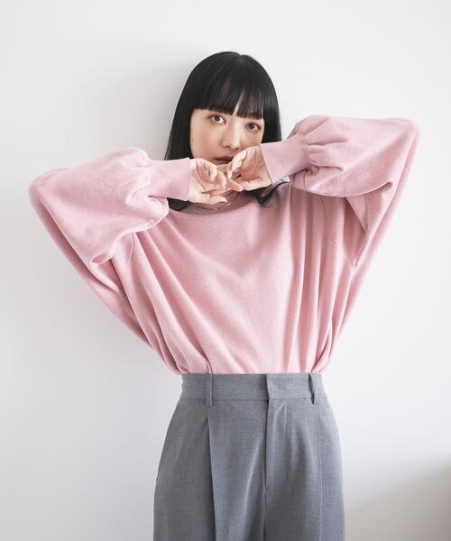 LOWRYS FARM（ローリーズファーム）の「ウスモチソデボリュームロングスリーブ（トップス・レディース・アイボリー08/ブラック09/ピンク25/ブラウン58/グリーン75・フリーサイズ）」の18枚目の写真