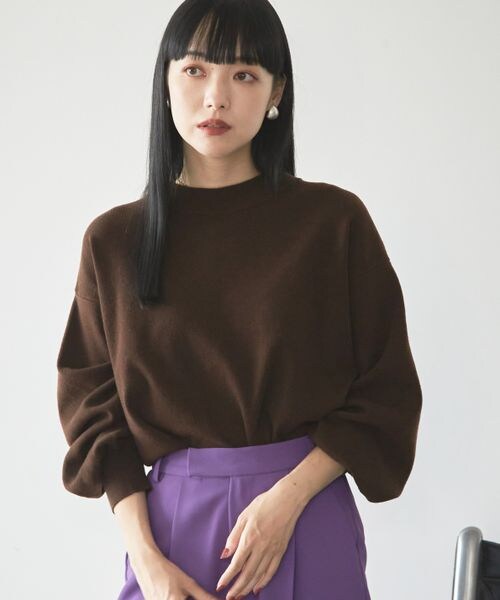 LOWRYS FARM（ローリーズファーム）の「ウスモチソデボリュームロングスリーブ（トップス・レディース・アイボリー08/ブラック09/ピンク25/ブラウン58/グリーン75・フリーサイズ）」の4枚目の写真