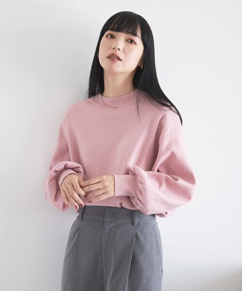 LOWRYS FARM（ローリーズファーム）の「ウスモチソデボリュームロングスリーブ（トップス・レディース・アイボリー08/ブラック09/ピンク25/ブラウン58/グリーン75・フリーサイズ）」の16枚目の写真