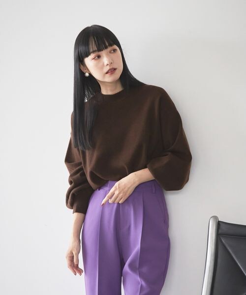 LOWRYS FARM（ローリーズファーム）の「ウスモチソデボリュームロングスリーブ（トップス・レディース・アイボリー08/ブラック09/ピンク25/ブラウン58/グリーン75・フリーサイズ）」の20枚目の写真