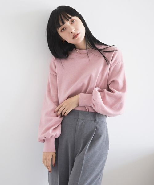 LOWRYS FARM（ローリーズファーム）の「ウスモチソデボリュームロングスリーブ（トップス・レディース・アイボリー08/ブラック09/ピンク25/ブラウン58/グリーン75・フリーサイズ）」の17枚目の写真