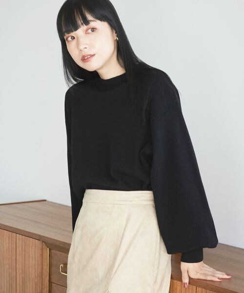 LOWRYS FARM（ローリーズファーム）の「ウスモチソデボリュームロングスリーブ（トップス・レディース・アイボリー08/ブラック09/ピンク25/ブラウン58/グリーン75・フリーサイズ）」の2枚目の写真