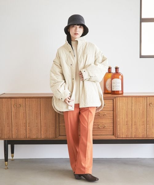 LOWRYS FARM(ローリーズファーム)の「スタイルUPポンチパンツ(パンツ・レディース・アイボリー08/ブラック09/オレンジ45/ブラウン55・M/L)」の6枚目の写真