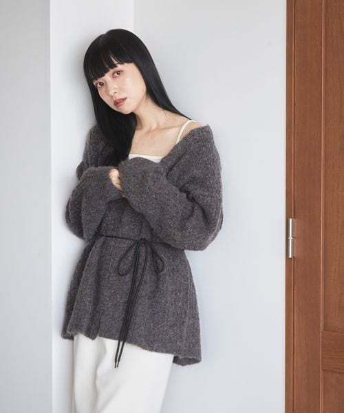 LOWRYS FARM（ローリーズファーム）の「メランジカーデロングスリーブ（トップス・レディース・アイボリー08/チャコールグレー18/ピンク25・フリーサイズ）」の11枚目の写真