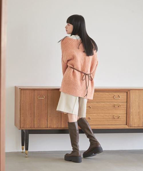 LOWRYS FARM（ローリーズファーム）の「メランジカーデロングスリーブ（トップス・レディース・アイボリー08/チャコールグレー18/ピンク25・フリーサイズ）」の16枚目の写真