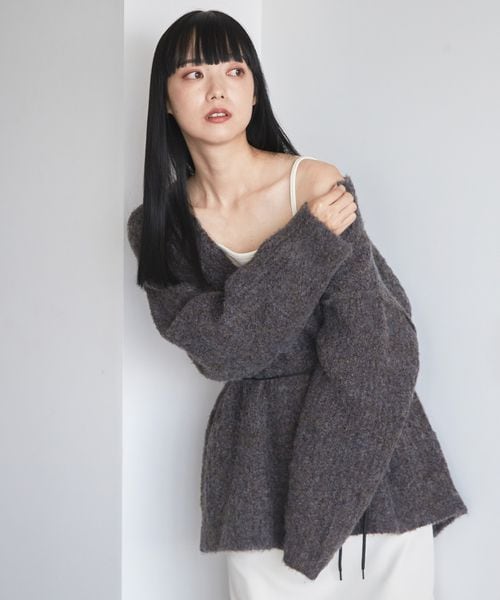 LOWRYS FARM（ローリーズファーム）の「メランジカーデロングスリーブ（トップス・レディース・アイボリー08/チャコールグレー18/ピンク25・フリーサイズ）」の18枚目の写真