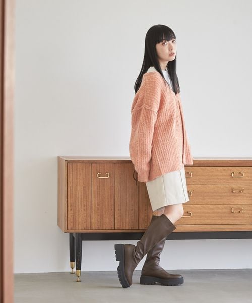 LOWRYS FARM（ローリーズファーム）の「メランジカーデロングスリーブ（トップス・レディース・アイボリー08/チャコールグレー18/ピンク25・フリーサイズ）」の15枚目の写真