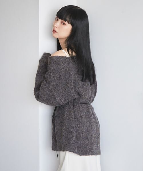 LOWRYS FARM（ローリーズファーム）の「メランジカーデロングスリーブ（トップス・レディース・アイボリー08/チャコールグレー18/ピンク25・フリーサイズ）」の10枚目の写真