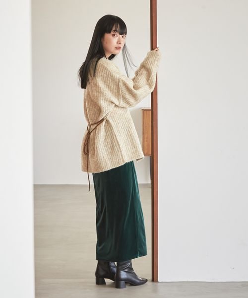 LOWRYS FARM（ローリーズファーム）の「メランジカーデロングスリーブ（トップス・レディース・アイボリー08/チャコールグレー18/ピンク25・フリーサイズ）」の5枚目の写真