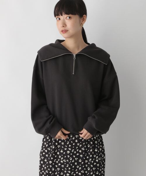 LOWRYS FARM（ローリーズファーム）の「ハイＺＩＰドロストプルオーバー（トップス・レディース・アイボリー08/グレー12/チャコールグレー18/ブルー85・F）」の11枚目の写真