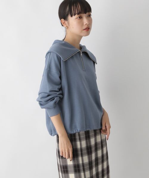 LOWRYS FARM（ローリーズファーム）の「ハイＺＩＰドロストプルオーバー（トップス・レディース・アイボリー08/グレー12/チャコールグレー18/ブルー85・F）」の17枚目の写真